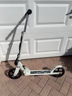 Girls boys adult foldable portable white scooter with carrying strap