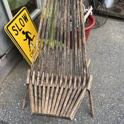 LARGE  ANTIQUE Wooden Slat Chair 