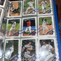 Binders Of Baseball Cards, Football Cards And Basketball Cards 