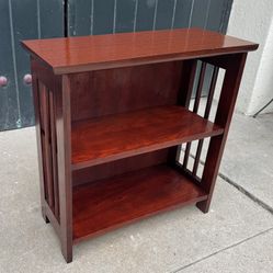 Vintage Mahogany 2 Shelf Mission Style Bookcase - 28x12x28 