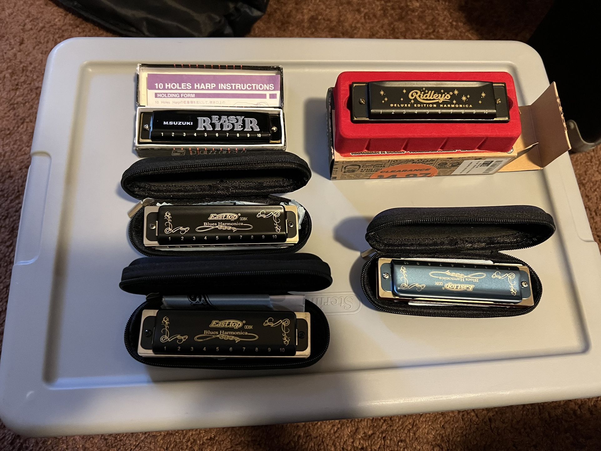 Harmonica Lot Set Of 5
