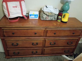 Solid wood six drawer dresser