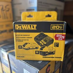 Dewalt 20V MAX Lithium-Ion 6.0Ah and 4.0Ah Battery and Charger Starter Kit