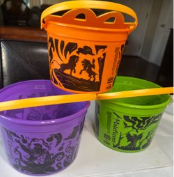 McDonald's Disney Villains Halloween Boo Buckets Set of 3