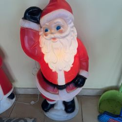 Vintage General Foam Plastics Santa Claus Waving Blow Mold Lighted 41”