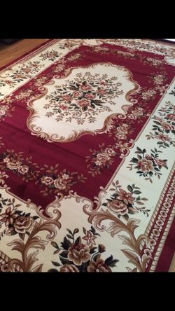 New red abusson rug size 8x11 nice floral carpet