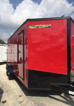 7x16' trailer. Ramp. Double 3500 axels. Black out package. 5 yr warranty on everything