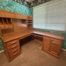 Solid Oak Desk/work Center