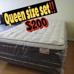 Queen Size Euro Pillow Top Mattress Set βΌοΈ