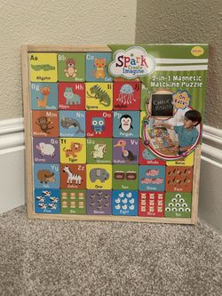 New Sealed 2-in-1 Magnetic Alphabet & Puzzle, Chalkboard on Reverse