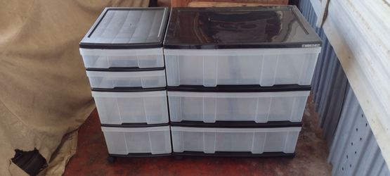 Plastic drawers storage on wheels