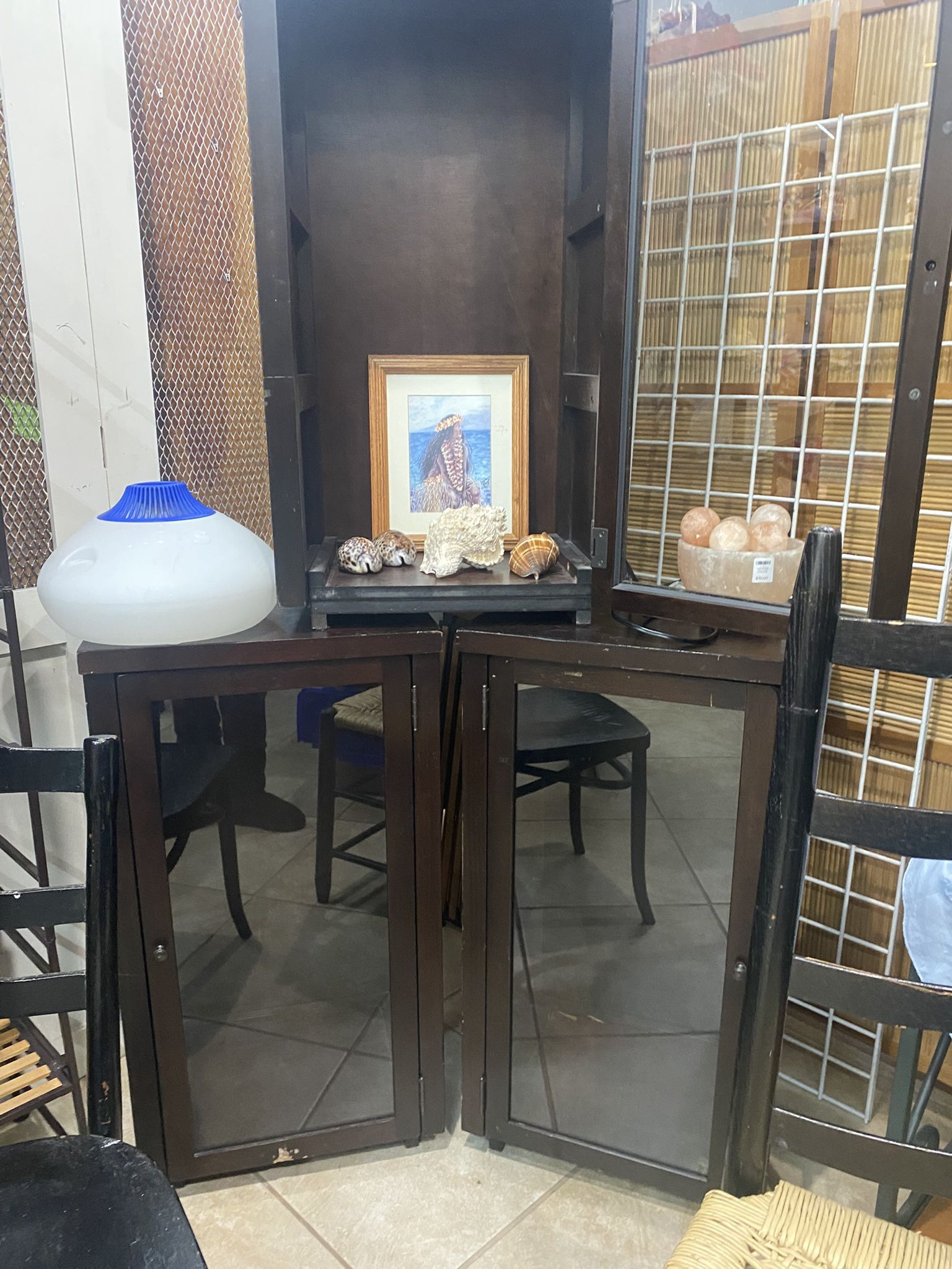 3 Set Glass Door Cabinets -