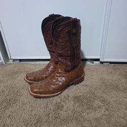 Tanner Mark Ostrich Western Cowboy Boots 9.5