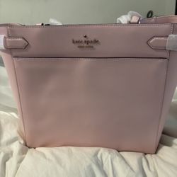 Kate Spade Staci Laptop Tote Handbag Leather - Light Pink- WKRU7099