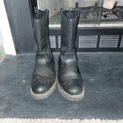 Rocky Wellington Work Boots Size 12 Wide Black Construction Hunting