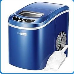 Blue VIVOHOME Electric Portable Compact Countertop Automatic Ice Cube Maker Machine with Hand Scoop and Self Cleaning Function 26lbs/