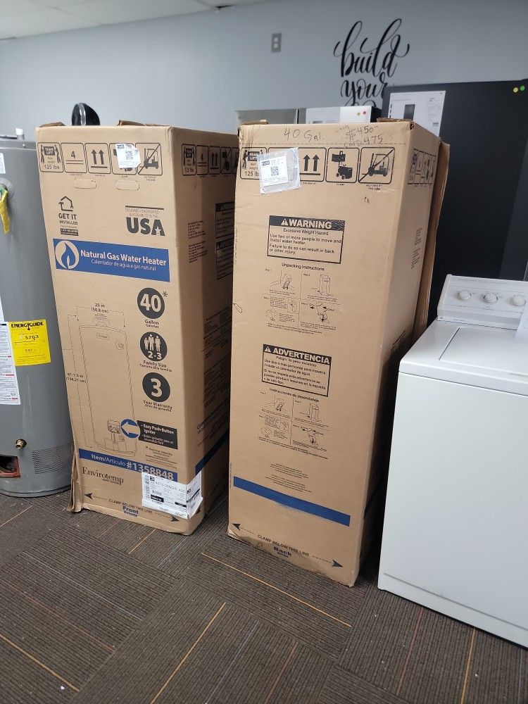 New Gas Water Heater Tank Starting 425