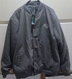 Diamond Supply Co Bomber Varsity Jacket Large Gray New NWT