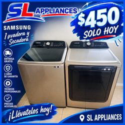 ✨ SET SAMSUNG EN OFERTA ✨ 🧺 Lavadora + secadora Samsung 💎 Hermoso acabado color champagne 🔥 Excelente set para tu hogar ✅ Equipo revisado y lis