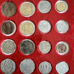 Vintage Coins From India - A Set of 16