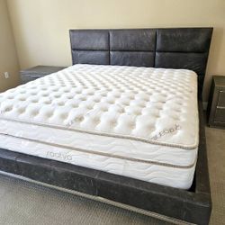 Restoration Hardware King Leather Platform Bed