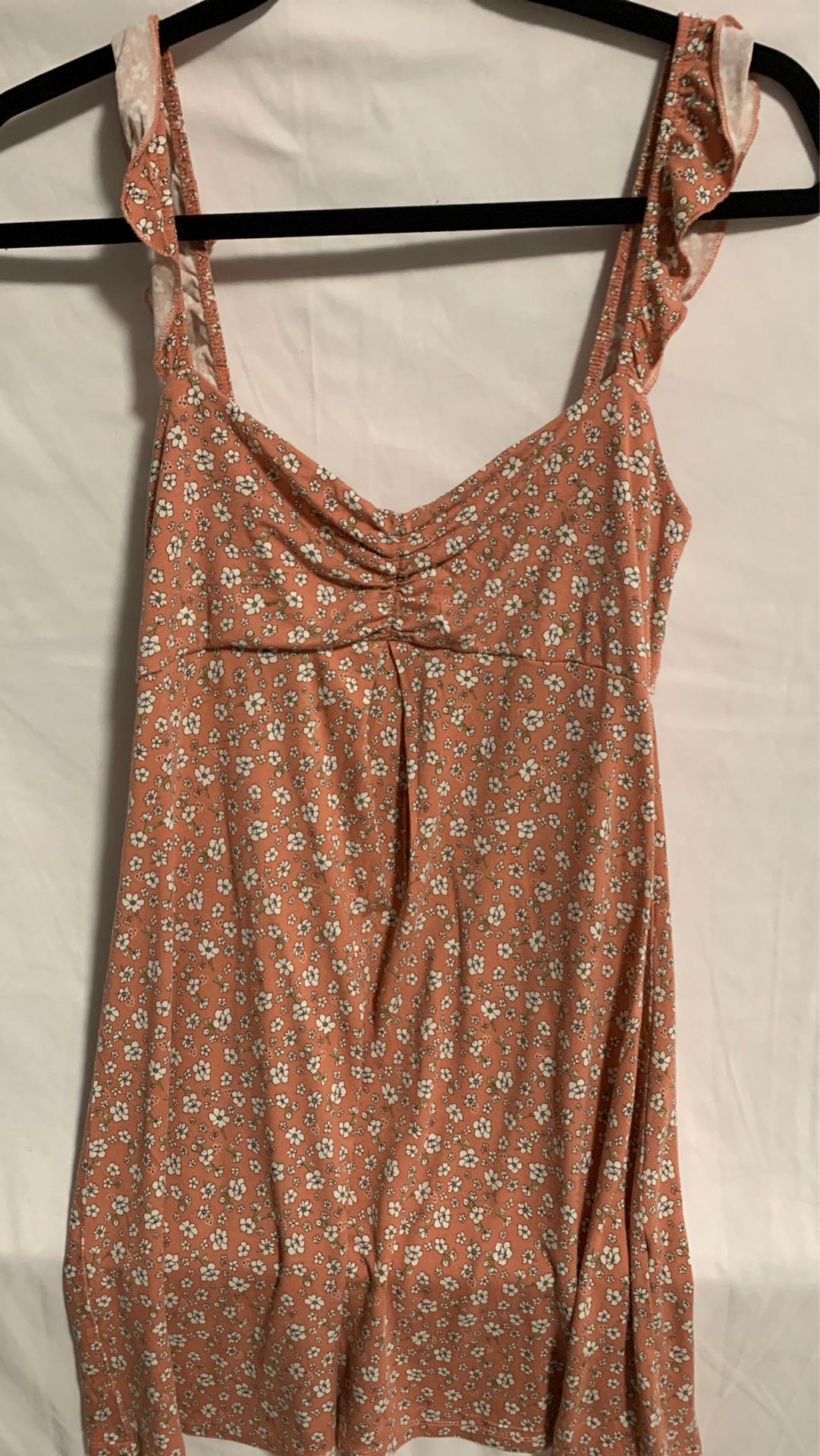 Forever 21 dress ladies peach & white Flowers size M