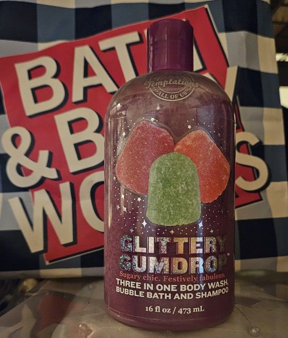 Bath & Body Works GLITTERY GUMDROP Body Wash 3 in1Temptations 16 OZ RARE NEW