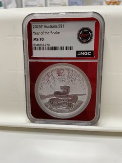2025 Australia S $1 Year Of The Dragon Silver Coin Graded By NGC MS70