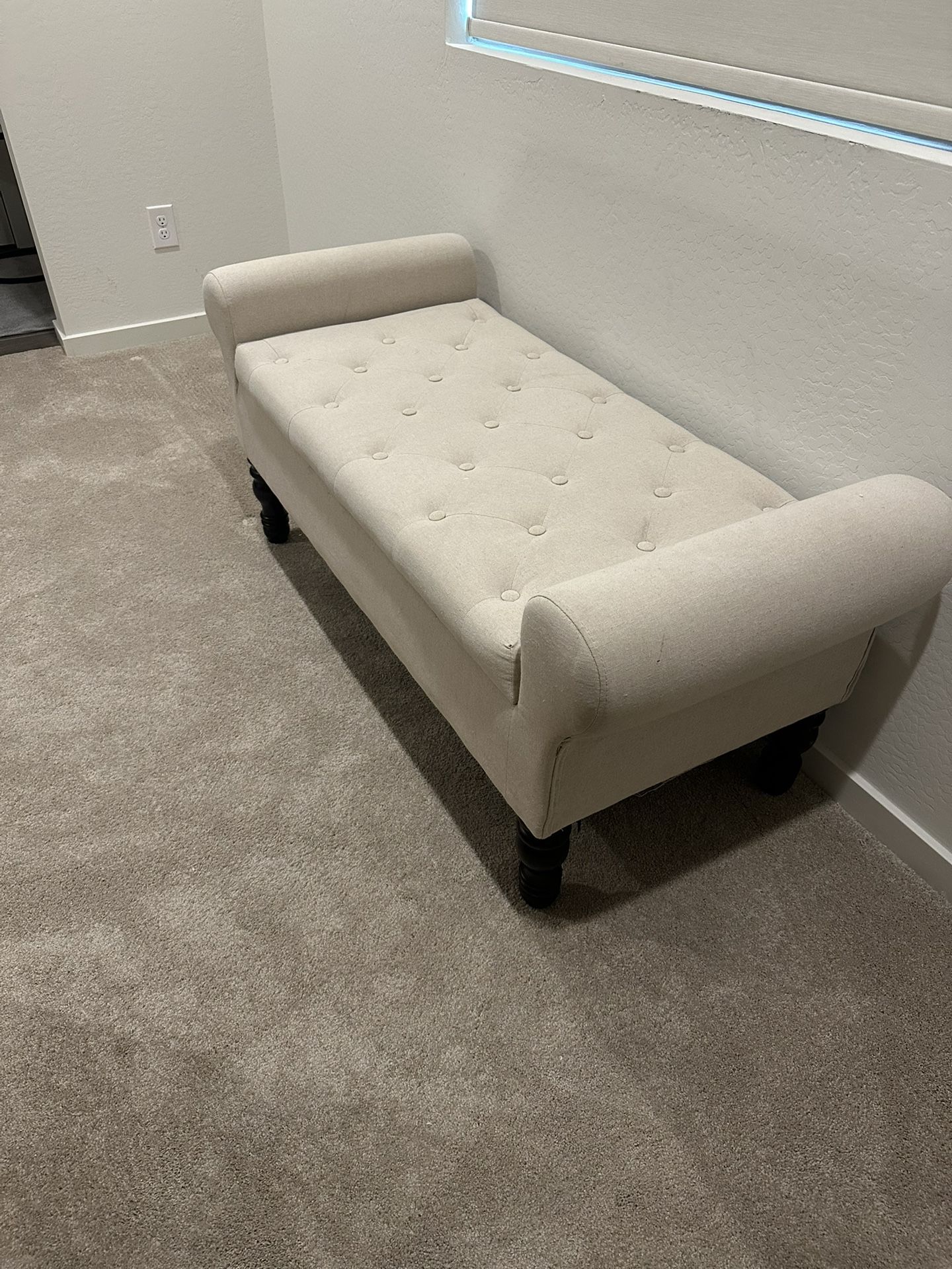 ***Ottoman With Storage (Beige/Tan)