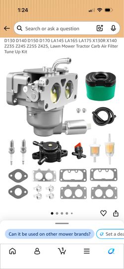 Carburetor Fit for John Deere 795967 MIA11461 D125 D130 D140 D150 D170 LA145 LA165 LA175 X130R X140 Z235 Z245 Z255 Z425, Lawn Mower Tractor Carb Air F