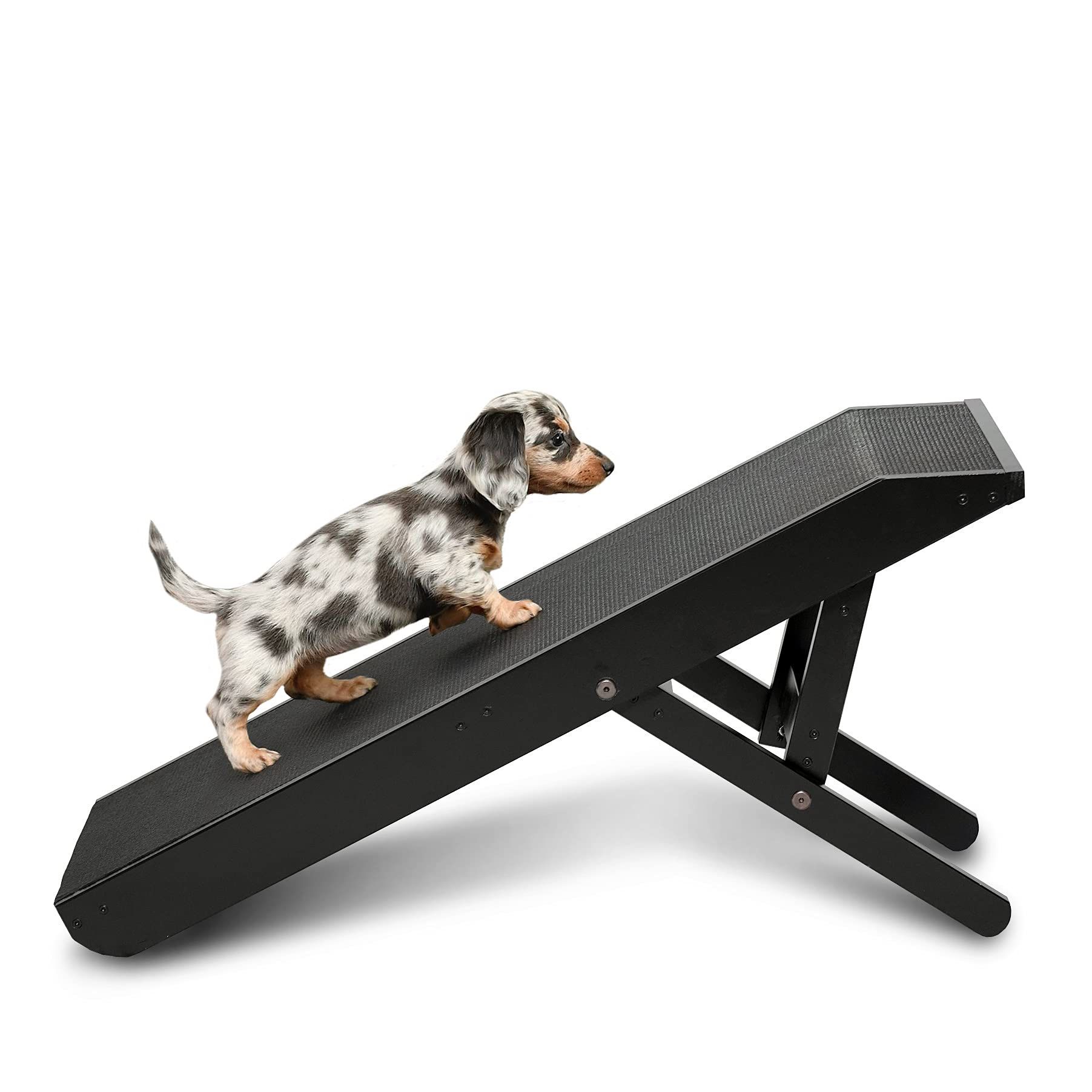DoggoRamps - Couch Ramp For Dogs - Adjustable Height, Anti-Slip Grip Surface, For Small Dogs & Big Dogs, And 5 Colors To Match Your Furniture Jet Blac