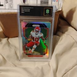 TYREEK HILL SILVER GEM MINT 8 GRADED SLAB 