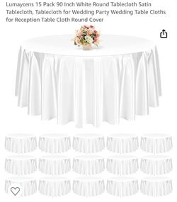 15 Tablecloth Satin / Color White / Included 15 Table Runners Royal Blue