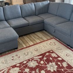 Sleeper Sectional With Storage Space, Couch, Sofa HONBAY 