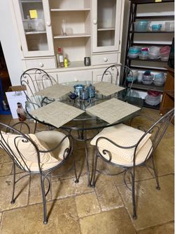 Beveled Glass Dinette with Chairs