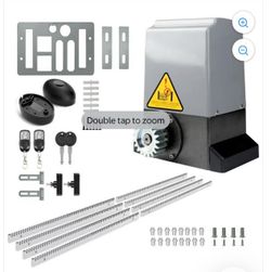 Blütezeit Automatic Sliding Gate Opener 2700LB Rack Driven 3/4HP with 2 Remote Controls & Infrared Sensor, Electric Rolling Driveway Slide Gate Motor