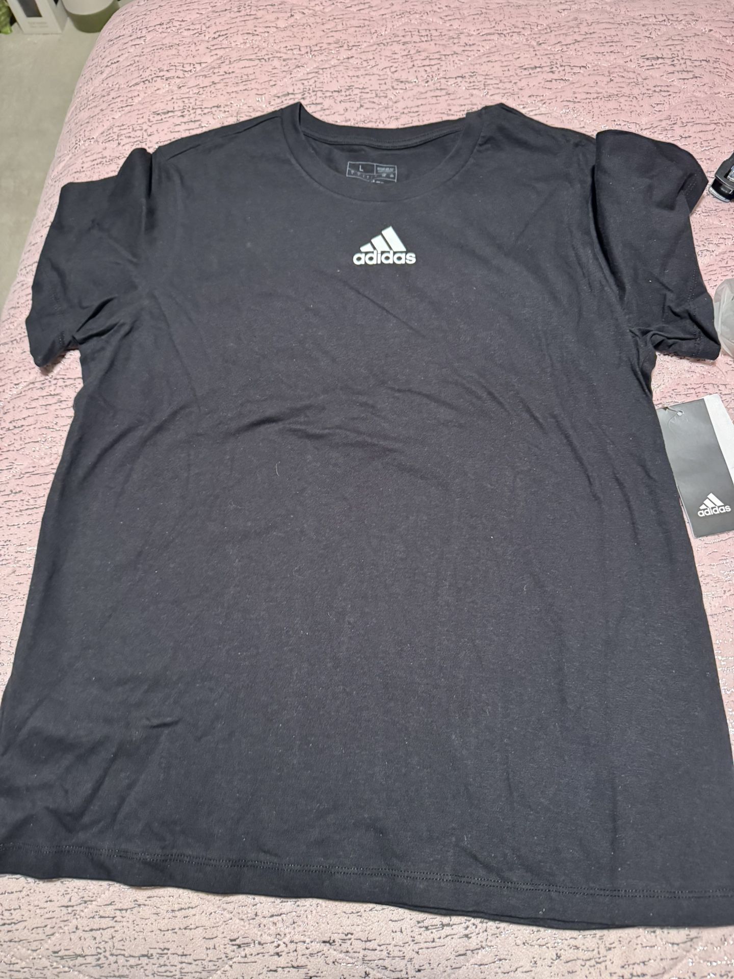 Nwt Womens Large Adidas Fresh Black Ss Short Sleeve Shirt