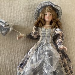 Porcelain Doll w/ Parasol