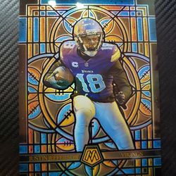 Justin Jefferson Vikings Oversized Jumbo Stained Glass Mosaic 5x7 Card