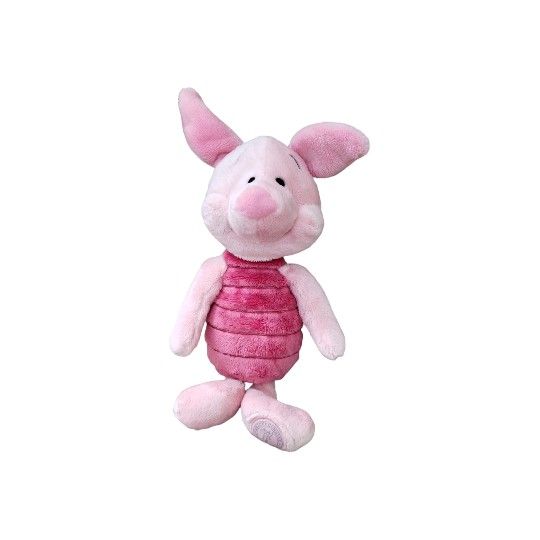 Disney Store Stamped 14" Piglet Bashful Winnie the Pooh and Friends sitting beanbagPlush Soft Toy