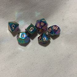 Dungeon And Dragons Metal Oil Slick Dice Set