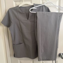 Gray Mandala Scrub Set