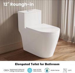 Wholesale elongated one-piece ADA height toilet, dual flush 1.1/1.6 gallons per flush, 12-inch rough-in, white