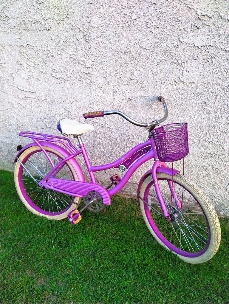 Women's Purple Huffy Nel Lusso 24' Beach Cruiser Bike Bicicleta Basket 