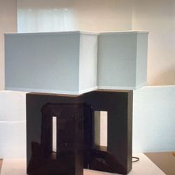 Modern Bedside Tables Lamps With Linen Shades, Black  25” 