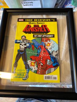 New. The punisher comic book framed replica