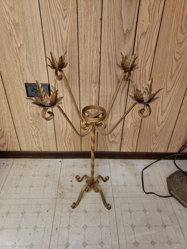 Vintage wrought iron advent candle light stand