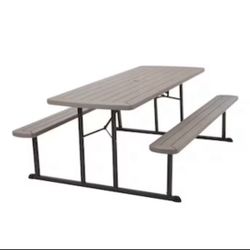 New Other Project Source 72in Brown Resin Rectangle Folding Picnic Table