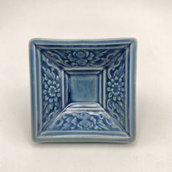 Antique Japanese Blue Minpei Awaji Style Ceramic Pottery Soy Sauce Dipping Dish Excellent Condition