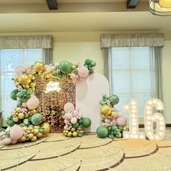 16 Party Supplies Sweet Sixteen Birthday Balloon Backdrops 
